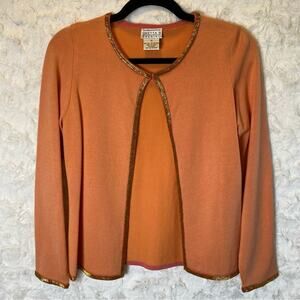 Chetta B Evening Sherrie Bloom and Peter Noviello Beaded Open Front Cardigan